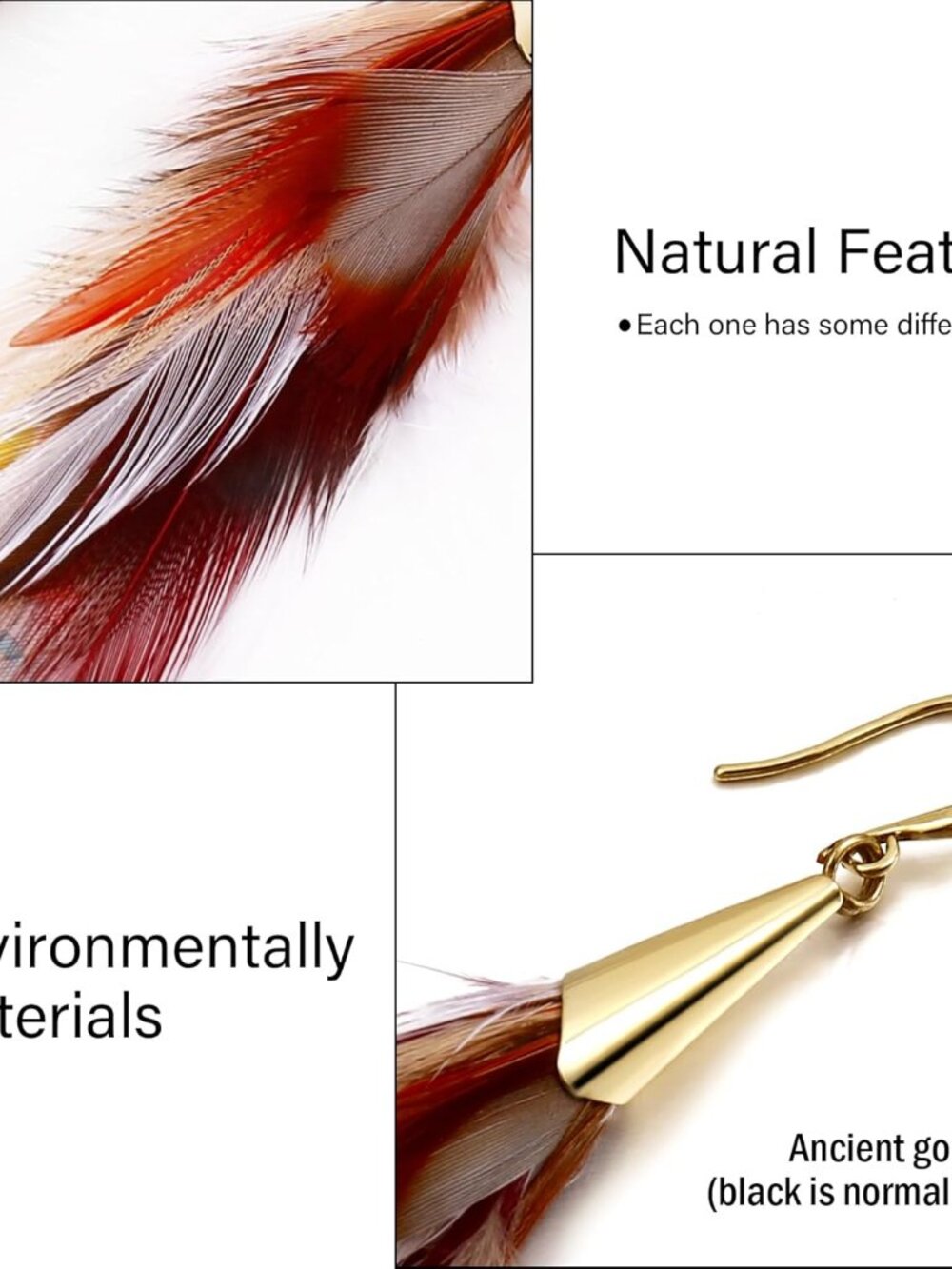 Bohemian Feather Dangle Earrings for Women with Shell Beads Long Tassel Design D - Picture 6 of 9